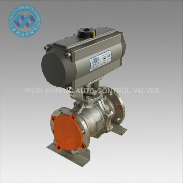 Pneumatic SS Ball valve with Flange End