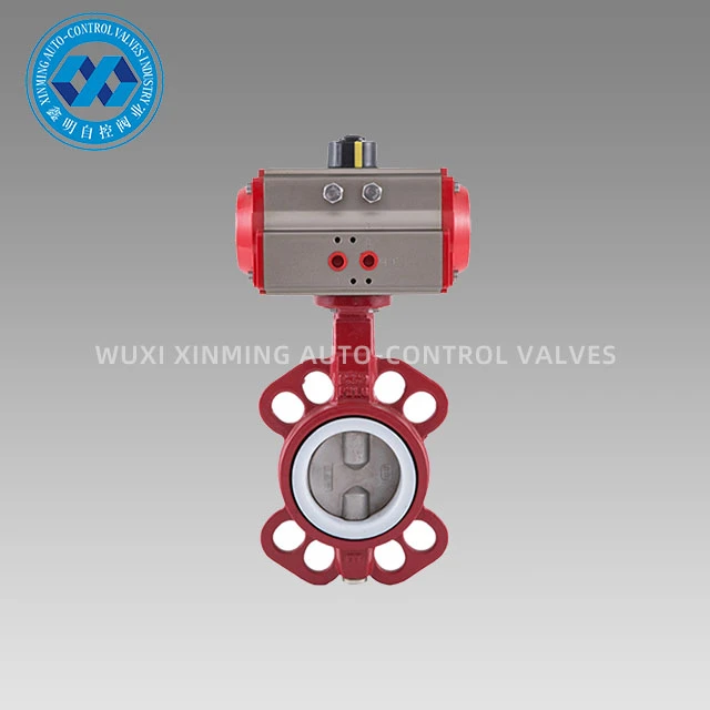 Katup Kupu-kupu Wafer Besi Ulet Aktuator Penumatic