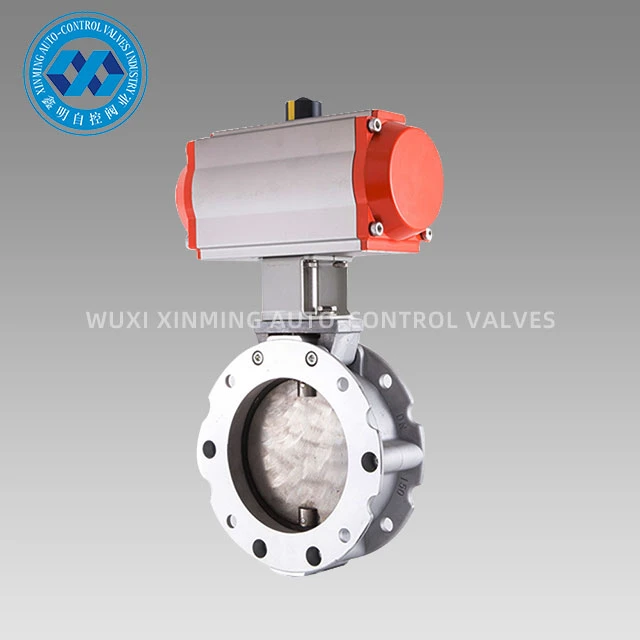 Katup Kupu-kupu Aluminium Serbuk Aktuator Pneumatik
