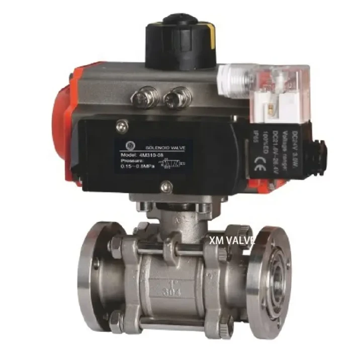 Flange End Vacuum Ball Valve With Pneumatic Actuator