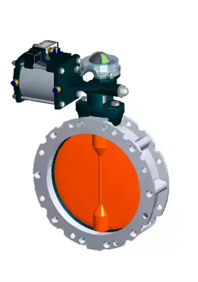 DN25 Katup kupu -kupu aluminium debu pneumatik