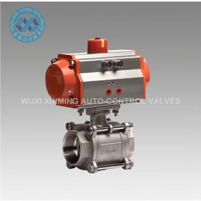 ISO Standard Double Double Stainless Steel Pneumatic Actuator Ball Valve