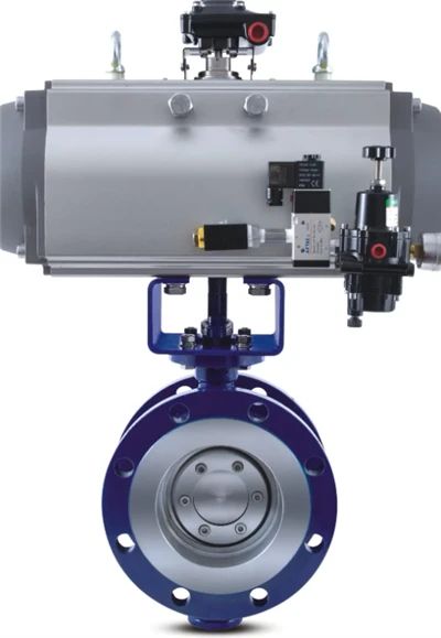 Katup kupu-kupu dan piston aktuator pneumatik