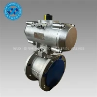 Katup bola flanged pneumatik akting tunggal