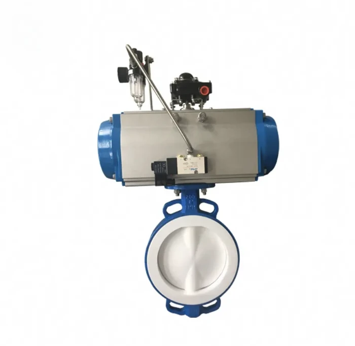 One Way Check Wafer Pneumatic Jacketed Wcb Butterfly Valve